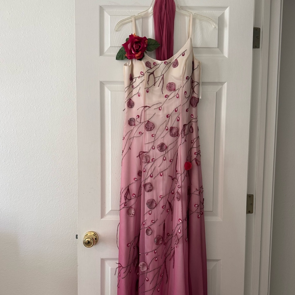 Chic Pink and Red Floral Dress